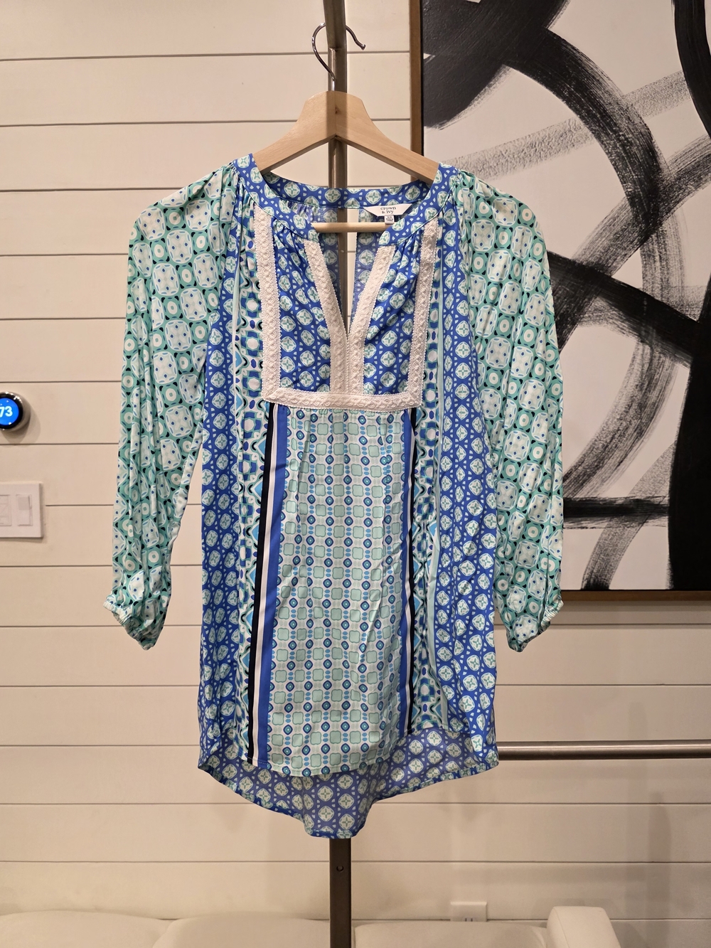 Blue & Teal Printed Women's Tunic Top